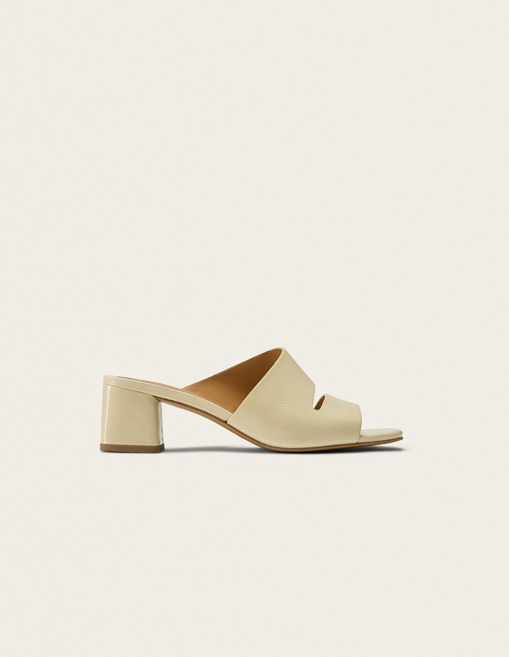 Mules Fika - Cuir plissé écru
