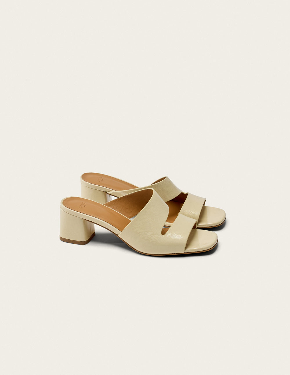 Mules Fika - Cuir plissé écru