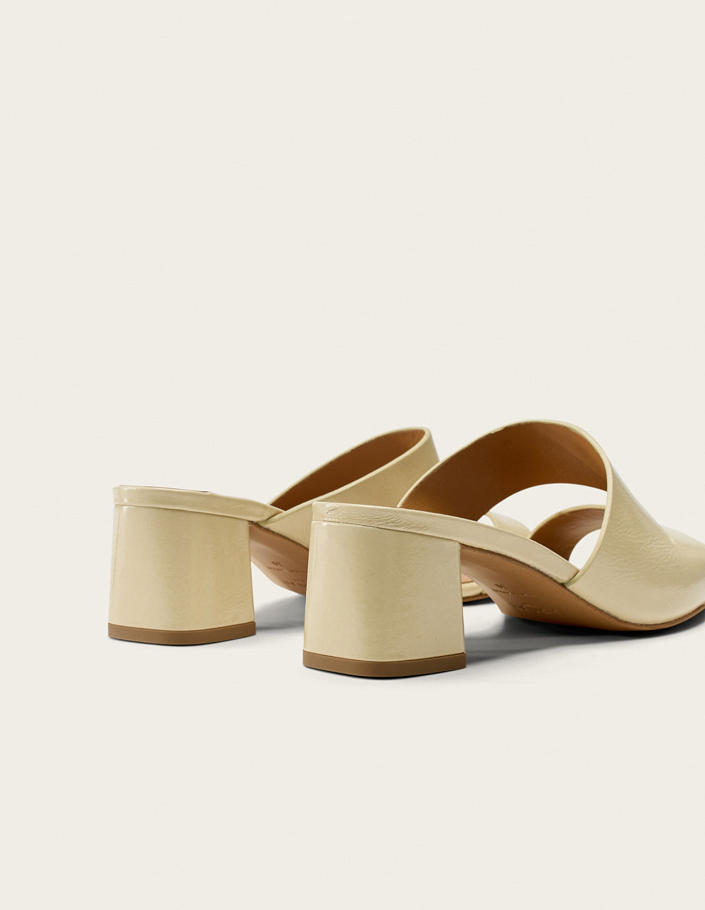 Mules Fika - Cuir plissé écru