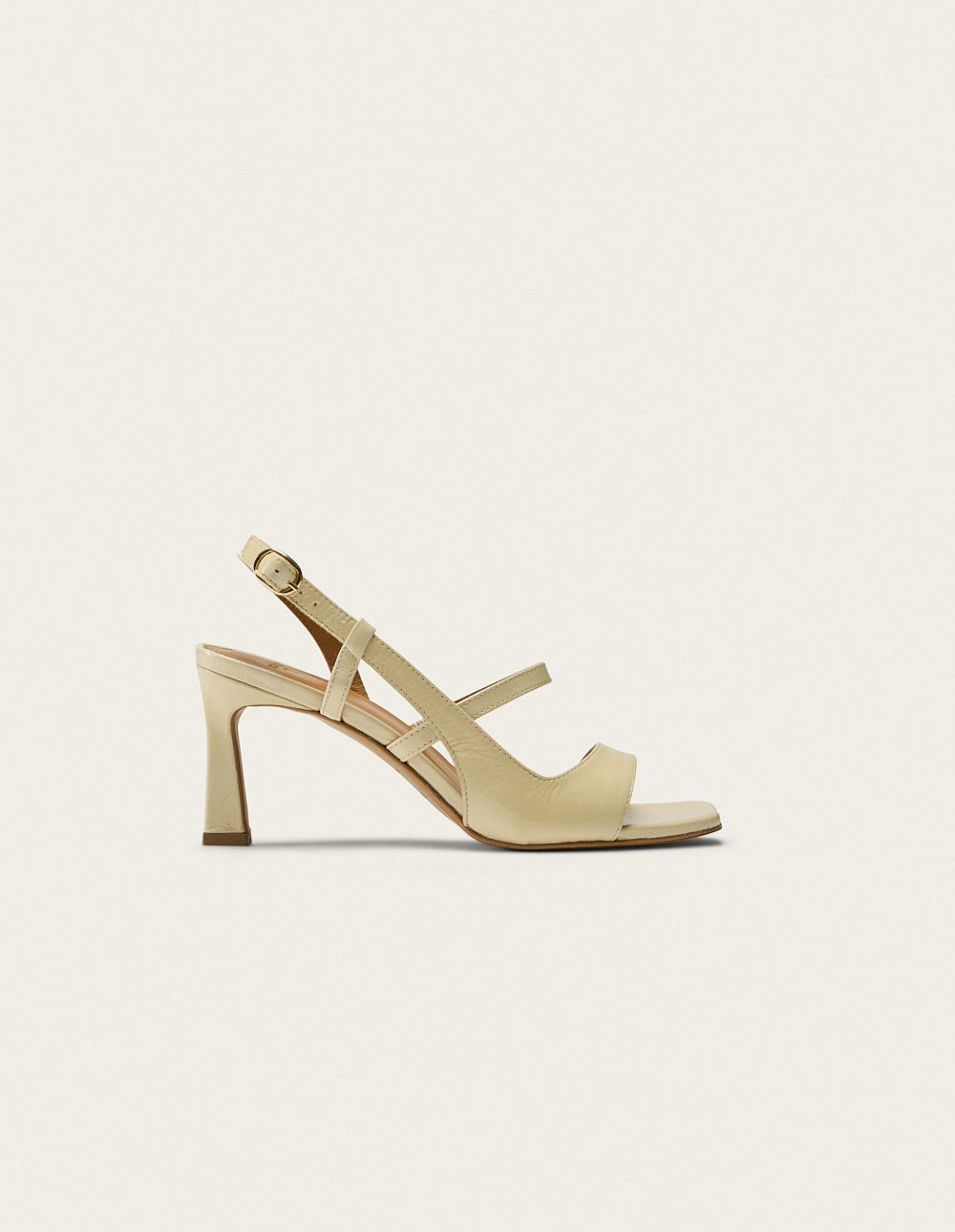 Sandales à talons Casta - Cuir plissé écru