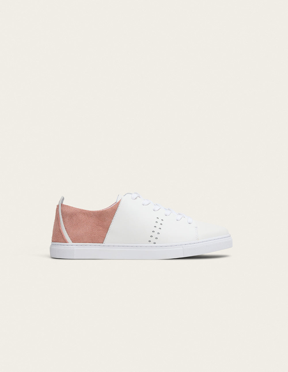 Baskets basses Renée - Blanc et rose