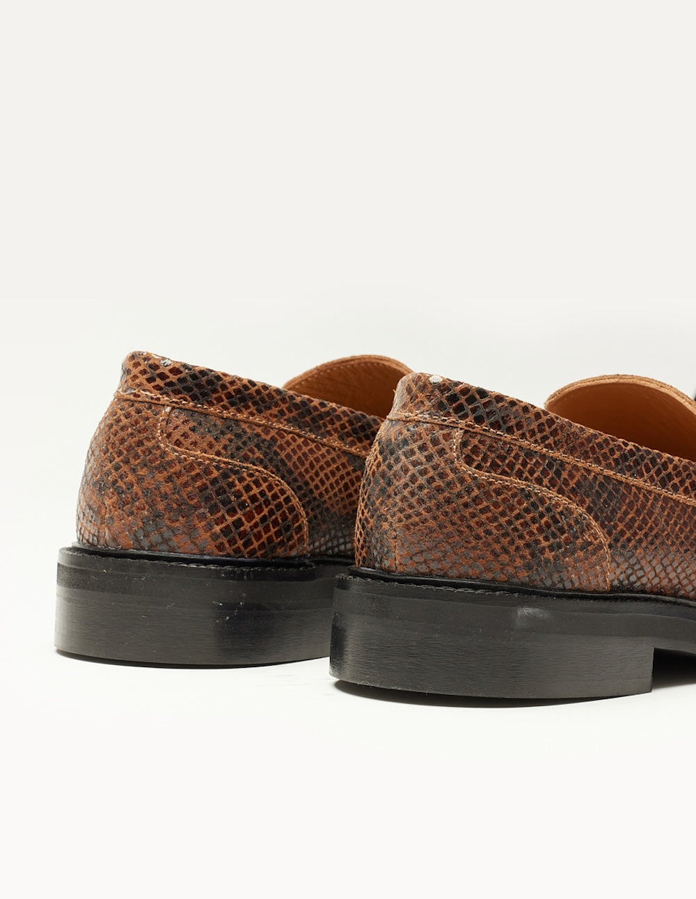 Mocassins Marjorie - Cuir python marron