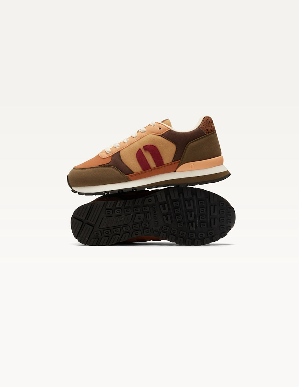 Baskets basses Aline - Kaki cognac bordeaux