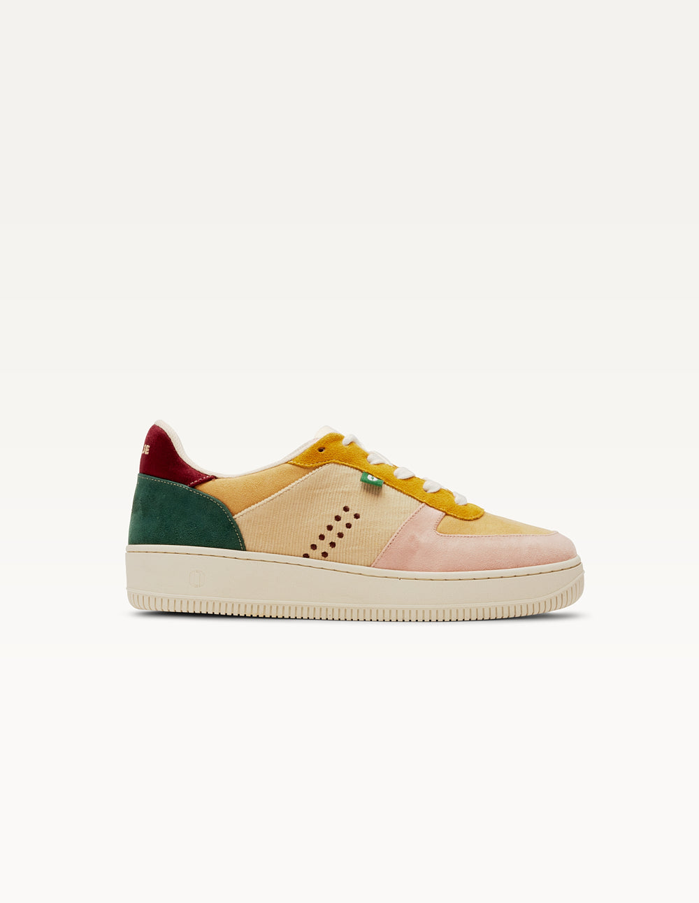 Baskets basses Maxence F - Rose clair beige moutarde