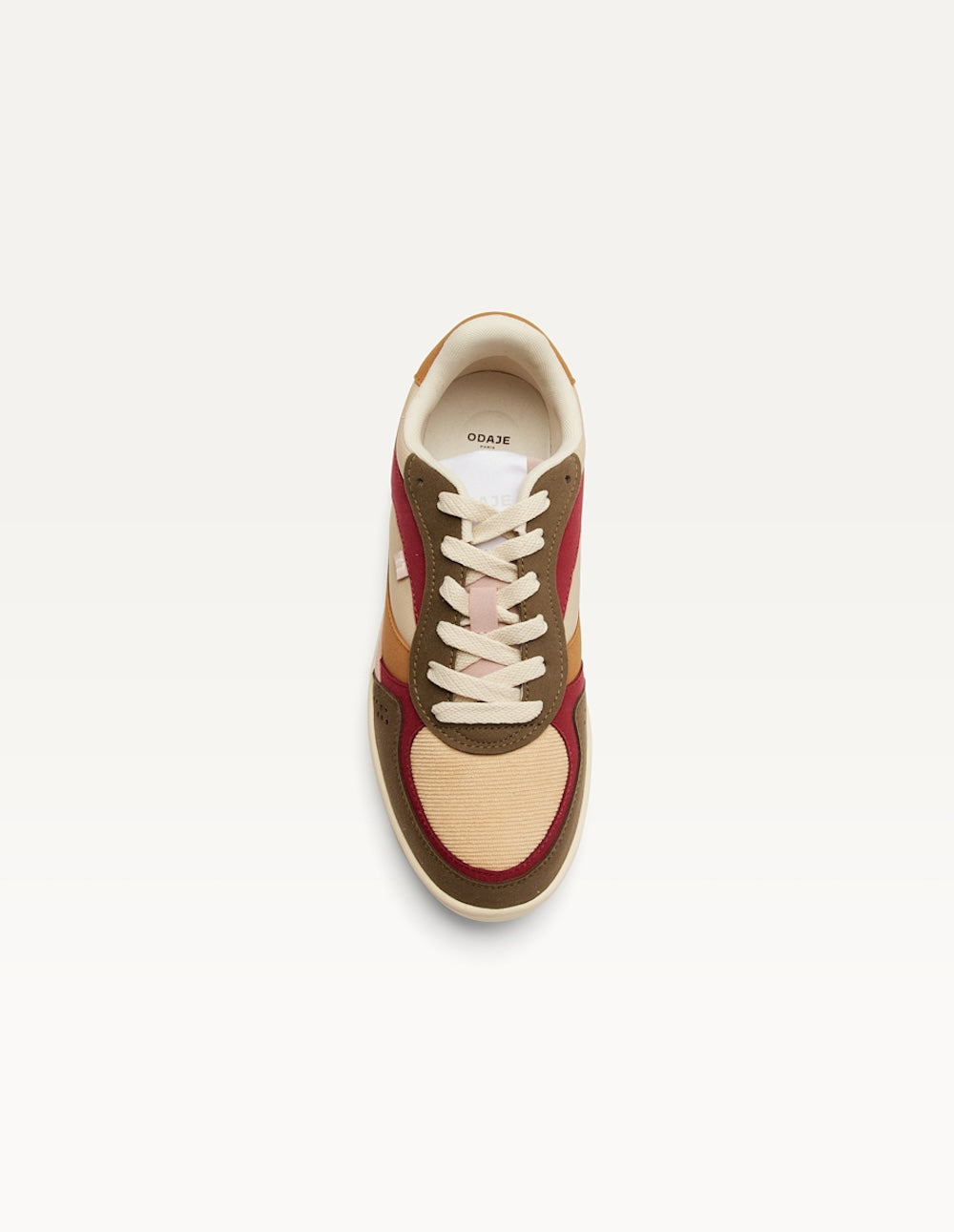 Baskets basses Axelle - Kaki bordeaux crème