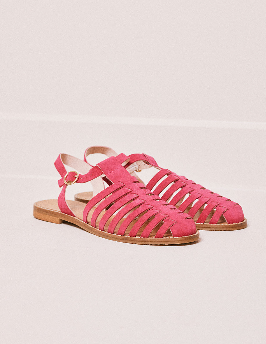 Sandales Cécile - Suède fuchsia