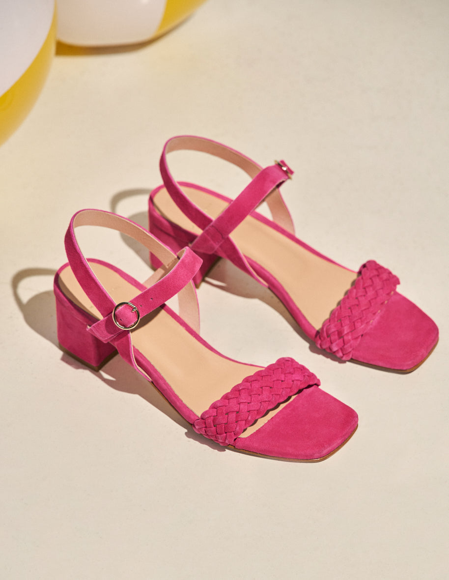 Sandales à talons Victoria M - Suède fuchsia