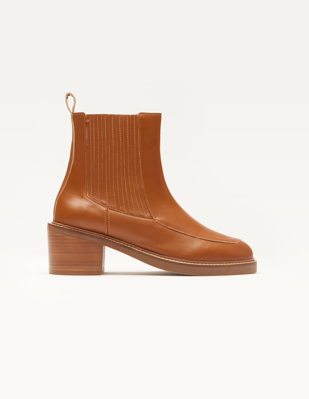 Bottines à talons Janine - Cuir cognac