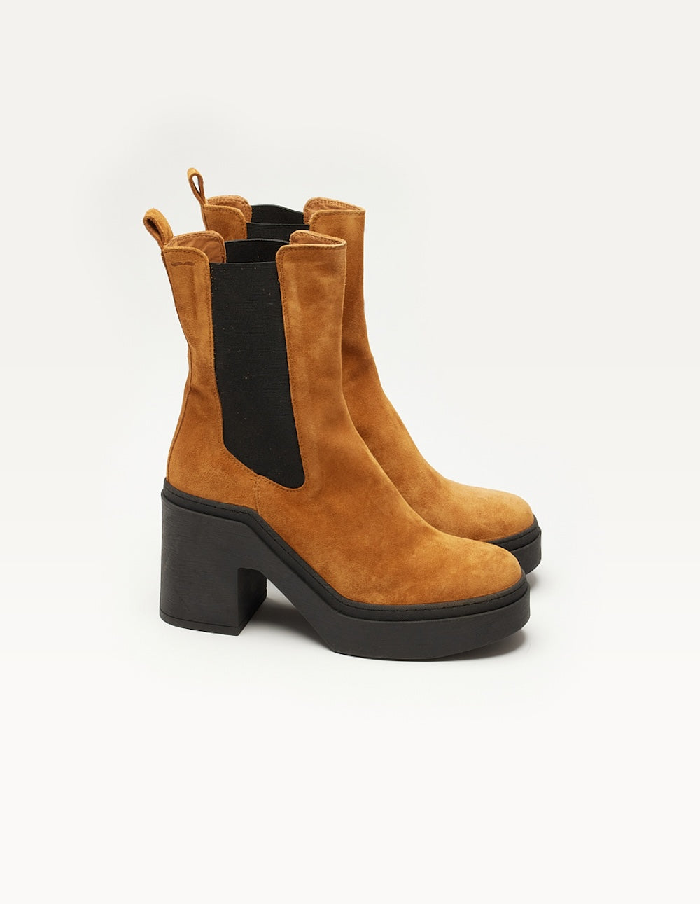 Bottines à talons Sophie - Suède ambre