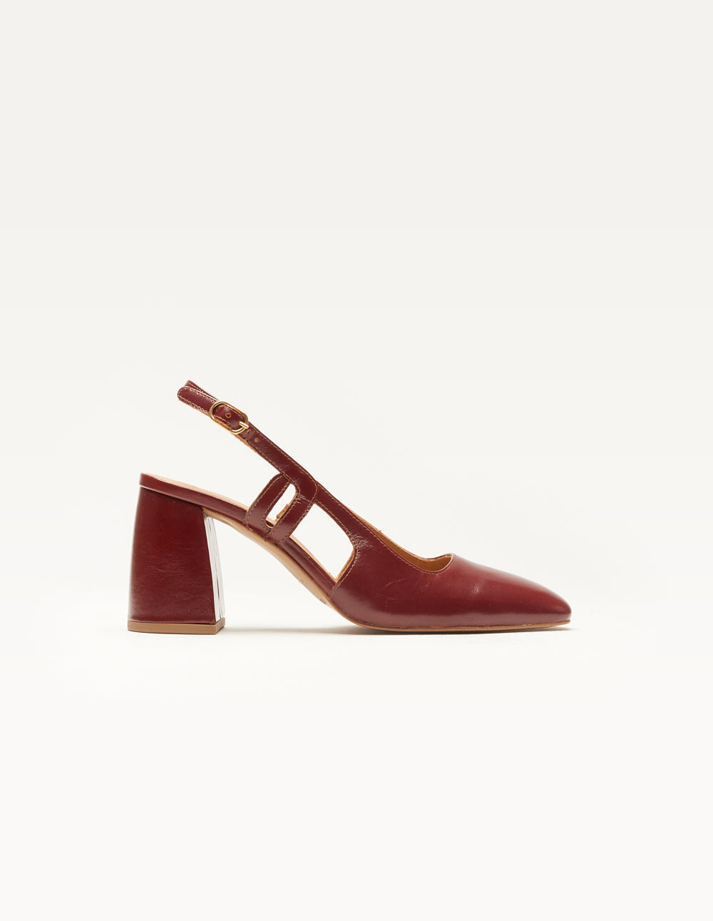 Escarpins Marcie - Cuir plissé acajou