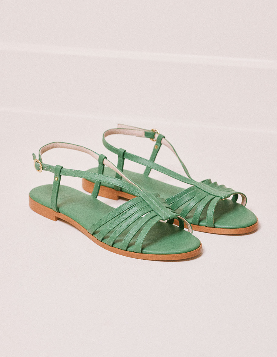 Sandales Ninon B - Cuir vert