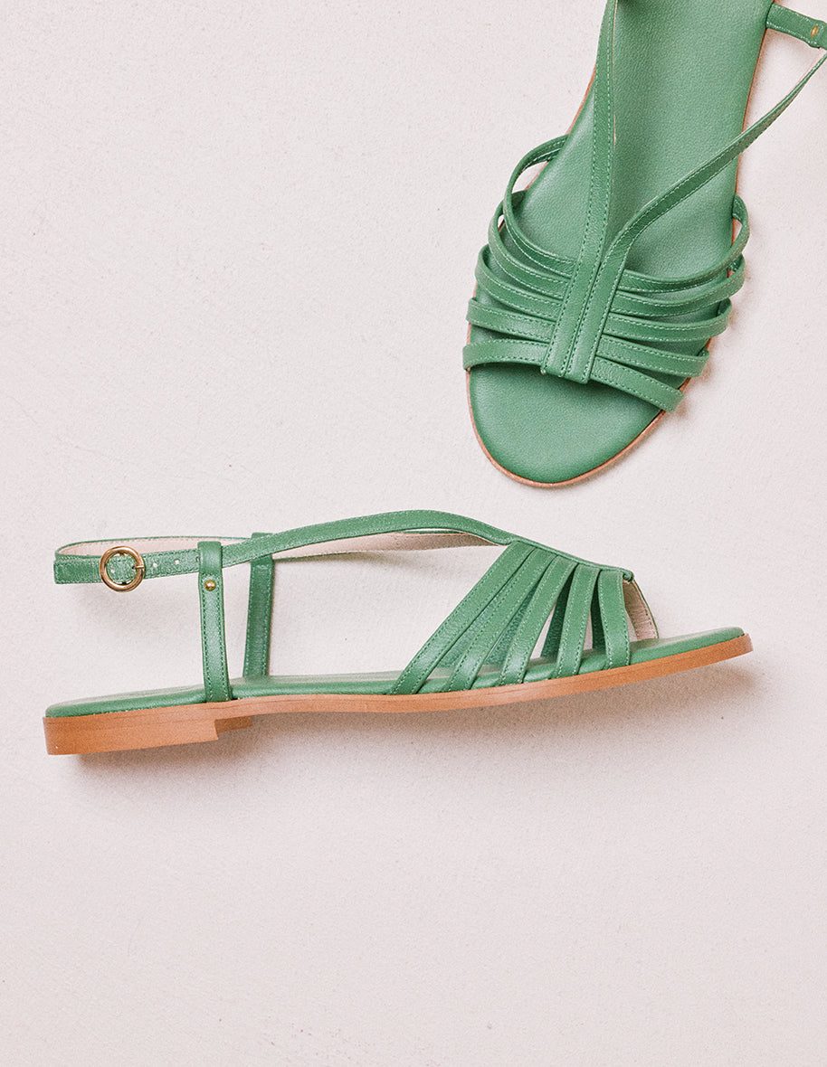 Sandales Ninon B - Cuir vert