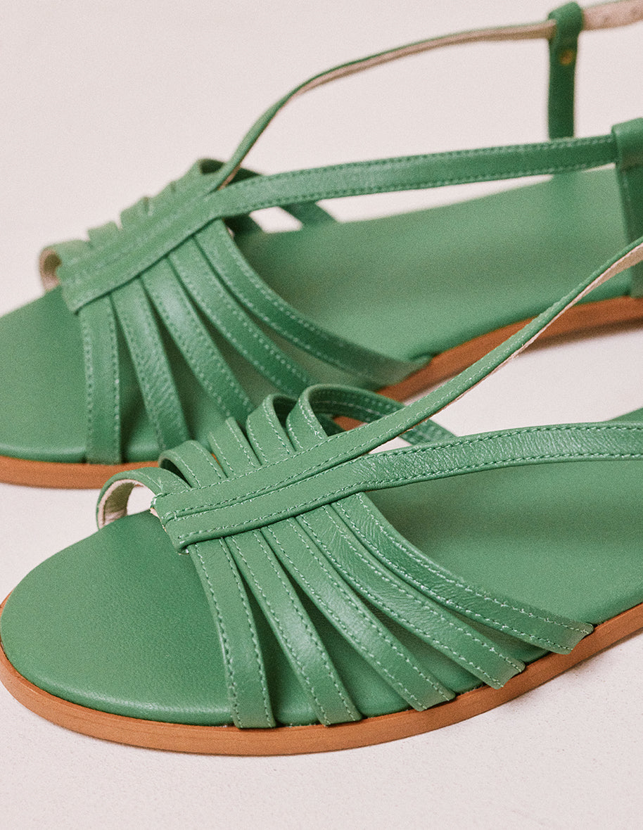 Sandales Ninon B - Cuir vert