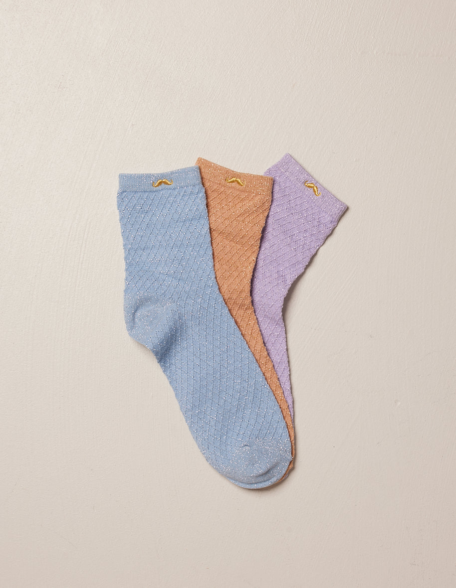 Pack de 3 Chaussettes - Gaufré paillettes