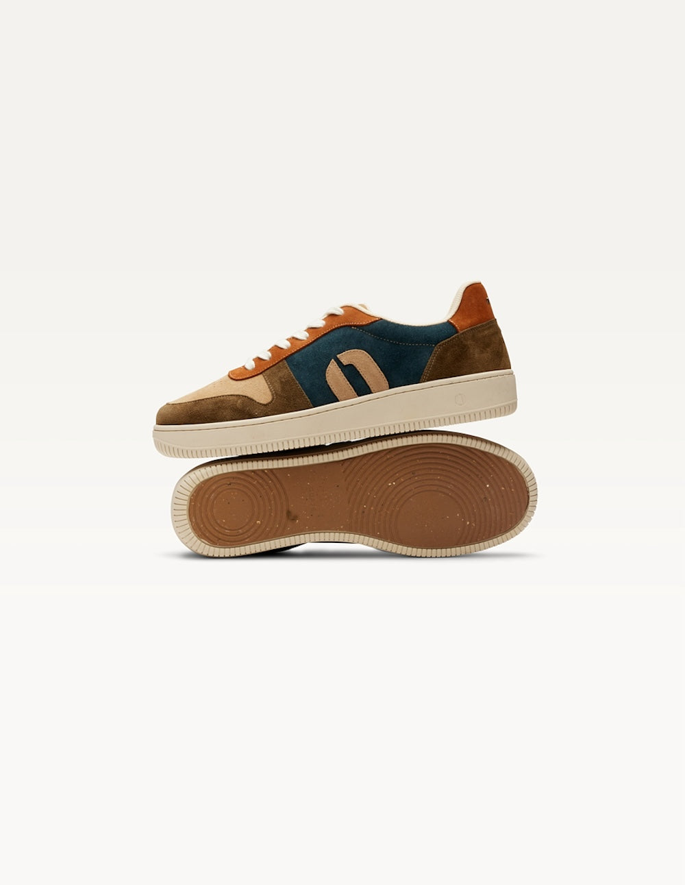 Baskets basses Matthieu - Kaki beige cognac
