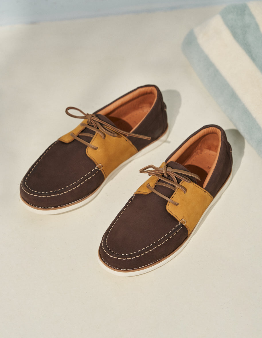 Chaussures Bateau Marin - Nubuck marron et noisette