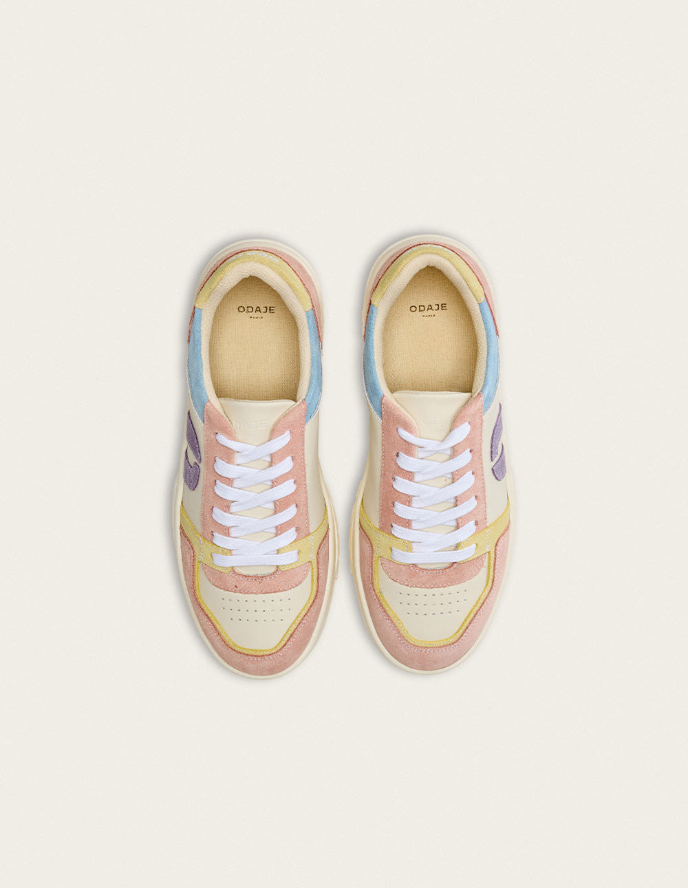 Baskets basses Nora - Nude jaune blanc